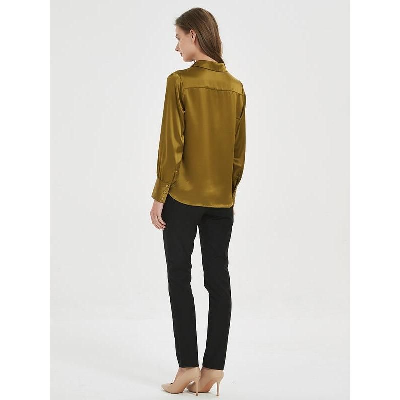Chic Silk V-Neck Blouse for Women