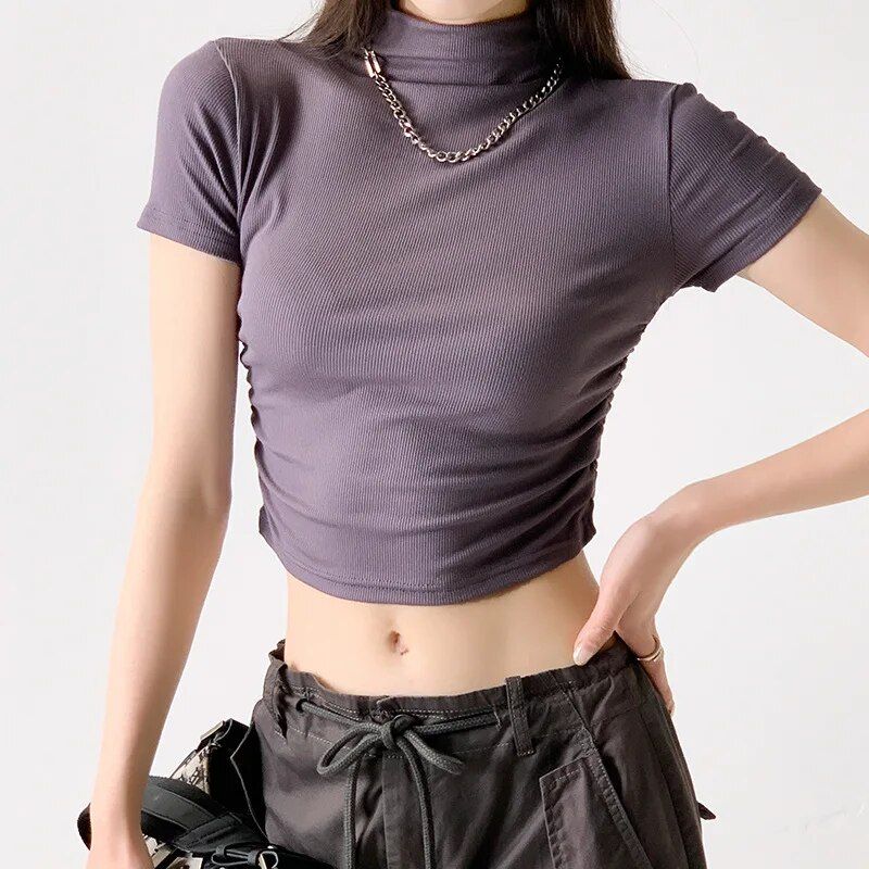 slim summer crop top, view 9 - MRSLM