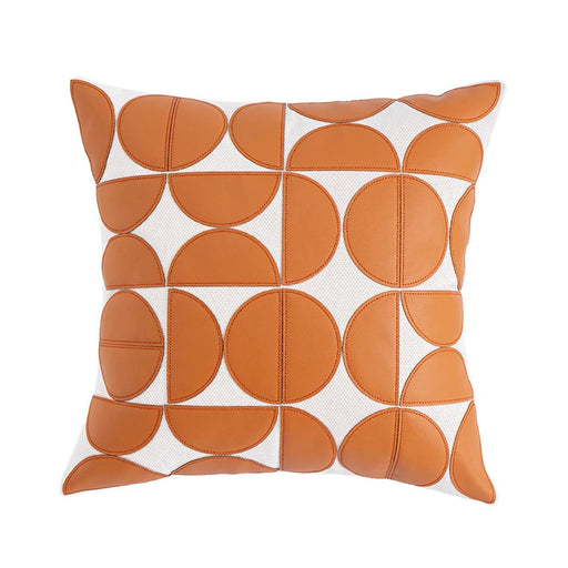 faux leather patchwork cushion cover, view 4 - MRSLM