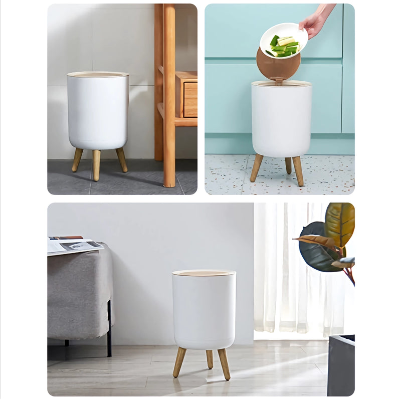 7L high-foot trash can with lid, view 5 - MRSLM