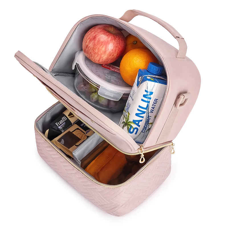 double-decker insulated lunch bag, view 12 - MRSLM