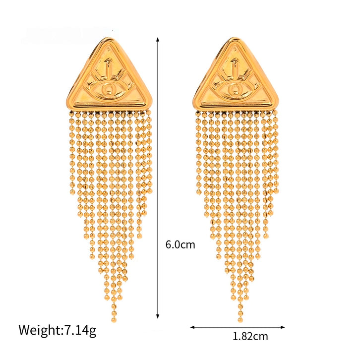 Gold-Plated Stainless Steel Triangle Drop Earrings