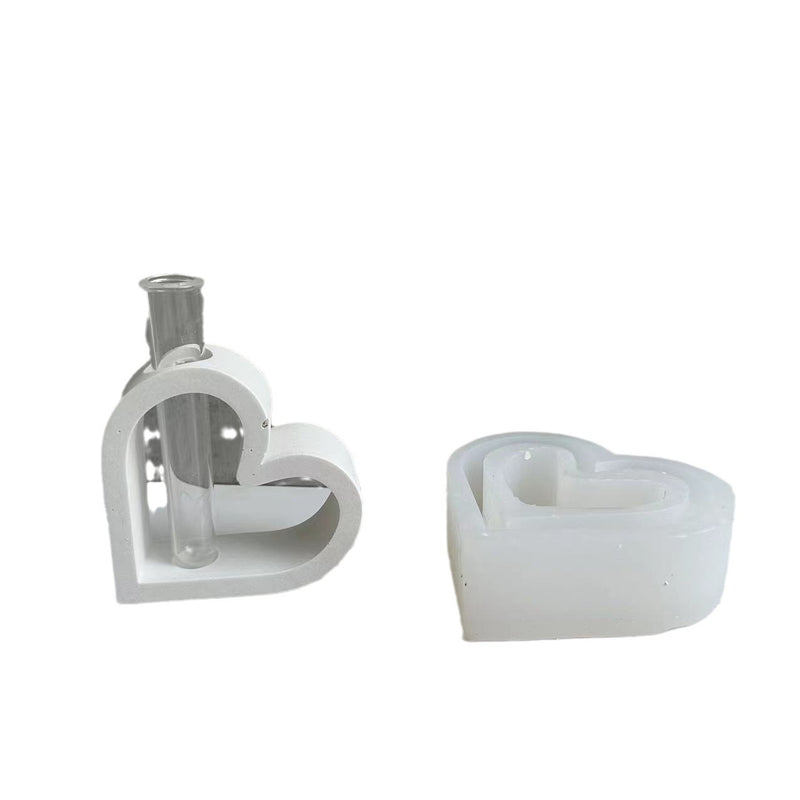 heart hydroponic vase silicone mold, view 3 - MRSLM