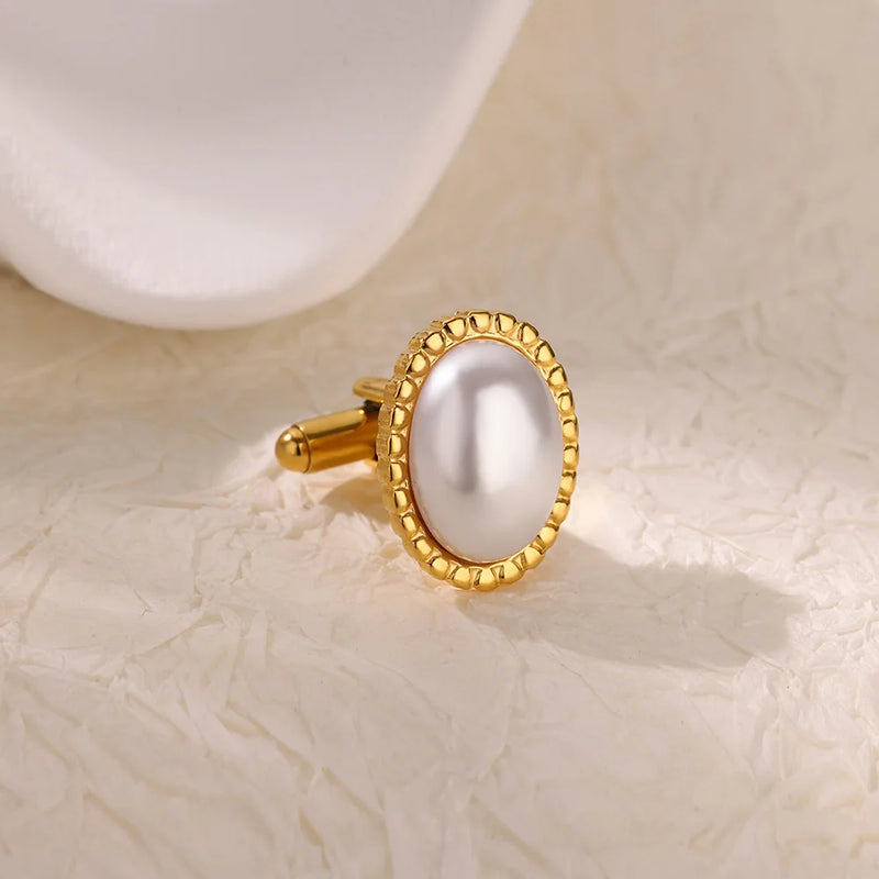 Pearl cufflinks for men, view 7 - MRSLM