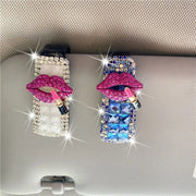 Luxe rhinestone car visor sunglasses holder, view 5 - MRSLM