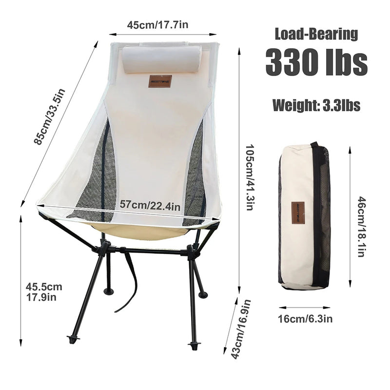 portable folding camping chair with headrest, view 6 - MRSLM