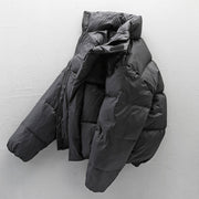 Black stand-up collar down jacket, view 4 - MRSLM