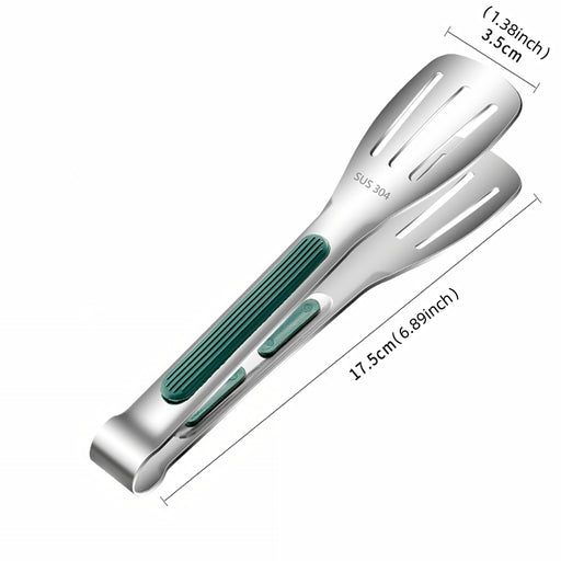 non-slip stainless steel food tongs, view 2 - MRSLM