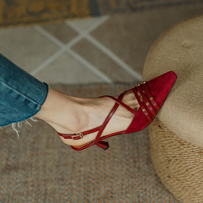 Suede high heel sandals, view 6 - MRSLM