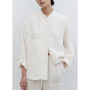 linen button-up blouse, view 2 - MRSLM