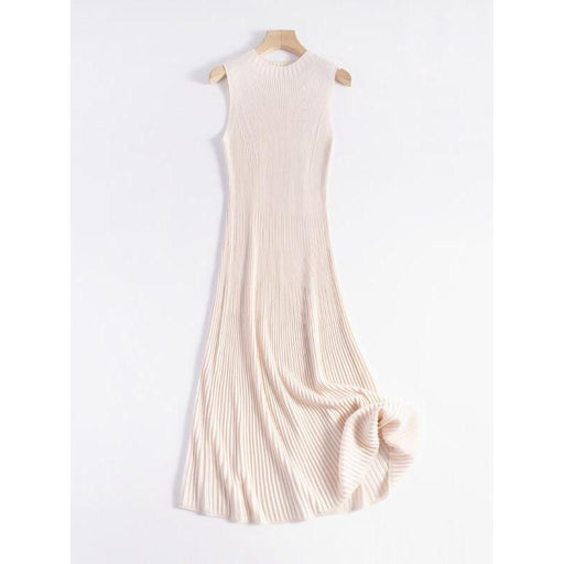 sleeveless wool blend mid-calf dress, view 2 - MRSLM