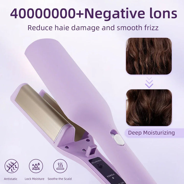 32mm Ion-Boosted Ceramic Curling Iron - Fast Heat, Dual Voltage, for Wet/Dry Hair