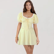 vintage puff sleeve dress, view 2 - MRSLM