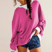 patchwork loose knit pullover, view 6 - MRSLM