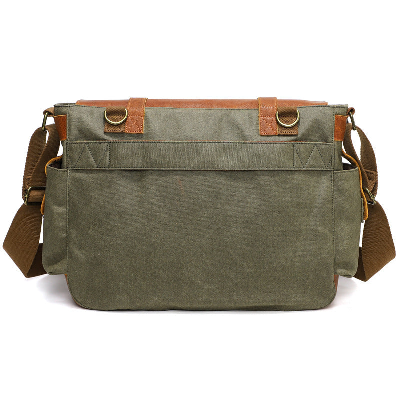 waxed canvas crossbody bag, view 3 - MRSLM