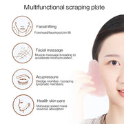 Rose quartz gua sha scraper, view 3 - MRSLM