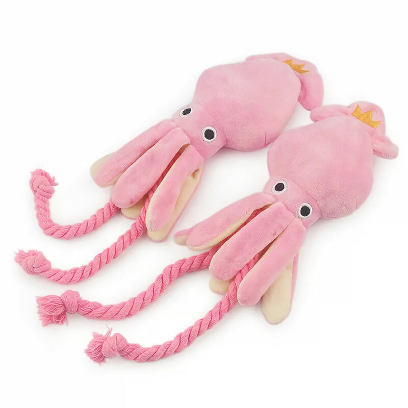 octopus plush rope dog toy, view 4 - MRSLM