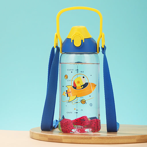 leakproof kids water bottle with straw, view 2 - MRSLM