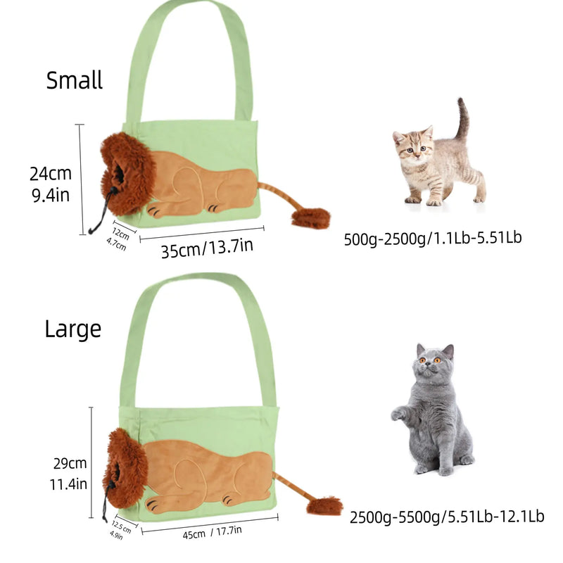 lion-shaped pet carrier bag, view 9 - MRSLM