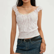 lace patchwork crop top, view 2 - MRSLM