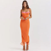 patchwork maxi dress, view 5 - MRSLM