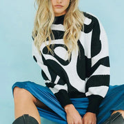 Striped turtleneck oversized sweater, view 4 - MRSLM