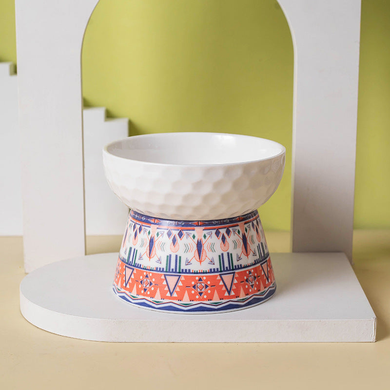elevated ceramic cat bowl, view 4 - MRSLM