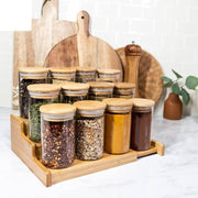 glass seasoning jars with bamboo lids - MRSLM