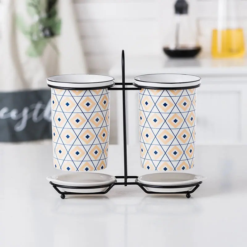 ceramic chopsticks tube set, view 4 - MRSLM