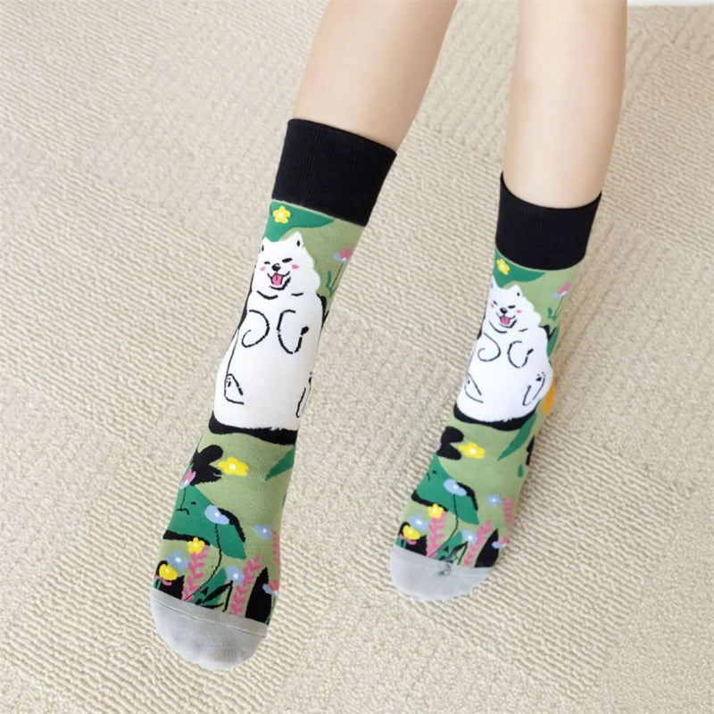 3D embroidered fox cat socks, view 6 - MRSLM