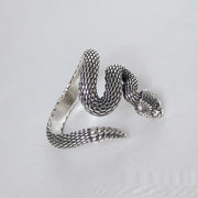 S925 silver vintage snake ring, view 4 - MRSLM