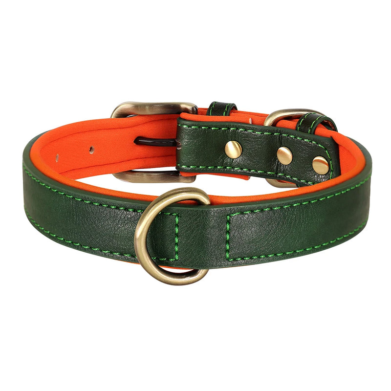 soft padded pu leather dog collar, view 4 - MRSLM