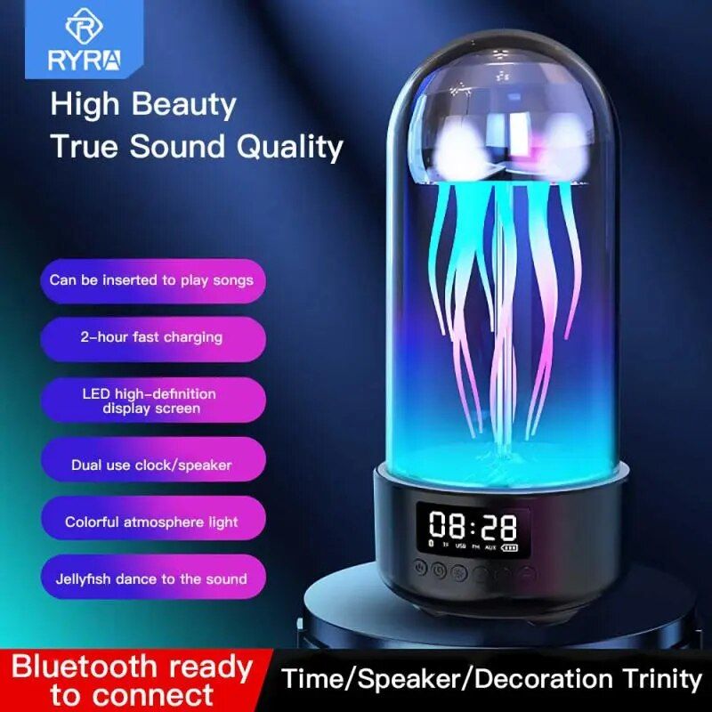 mini jellyfish bluetooth speaker with lamp, view 5 - MRSLM