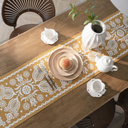 jacquard contrasting color table runner, view 3 - MRSLM