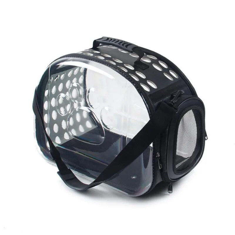 transparent foldable cat carrier bag, view 8 - MRSLM