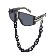 oversized steampunk shield sunglasses, view 4 - MRSLM