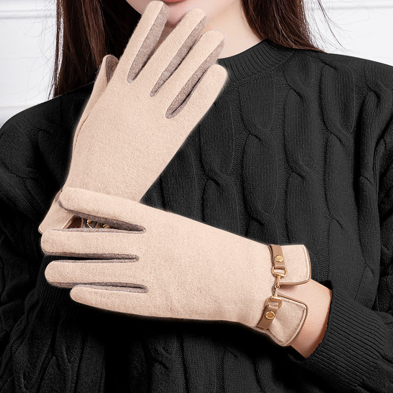 women's autumn winter cashmere gloves, view 3 - MRSLM