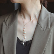 pearl shell tassel sweater chain necklace, view 3 - MRSLM