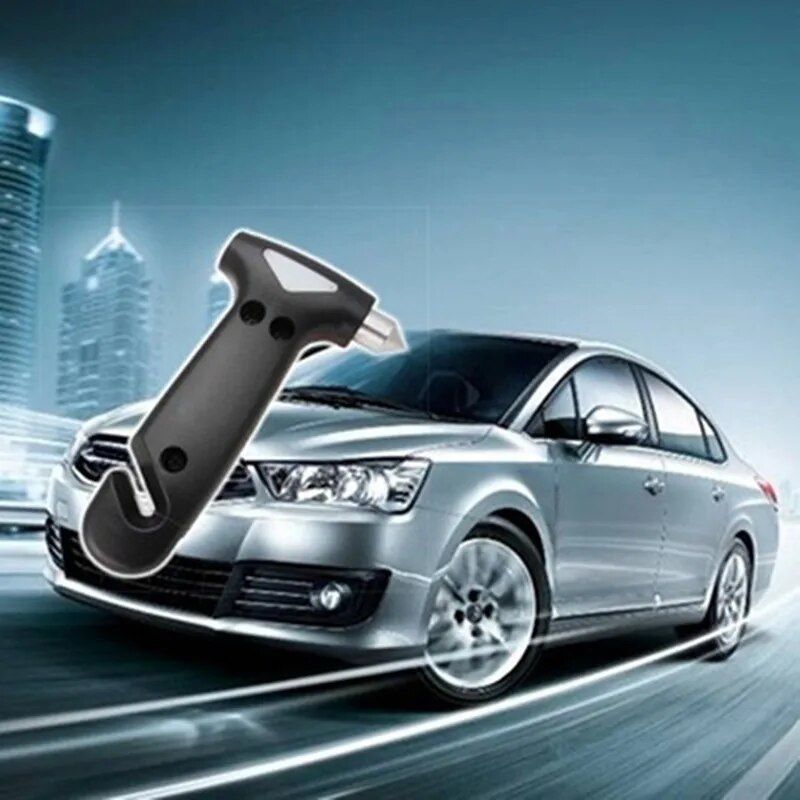 Compact 2-in-1 Car Safety Hammer & Seatbelt Cutter