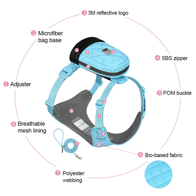 eco-friendly pet harness set, view 6 - MRSLM