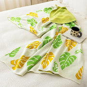 leaf knit throw blanket, view 4 - MRSLM