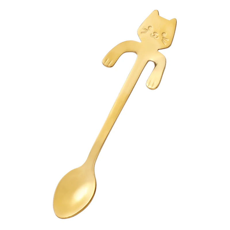 Cat-shaped stainless steel teaspoon, view 2 - MRSLM