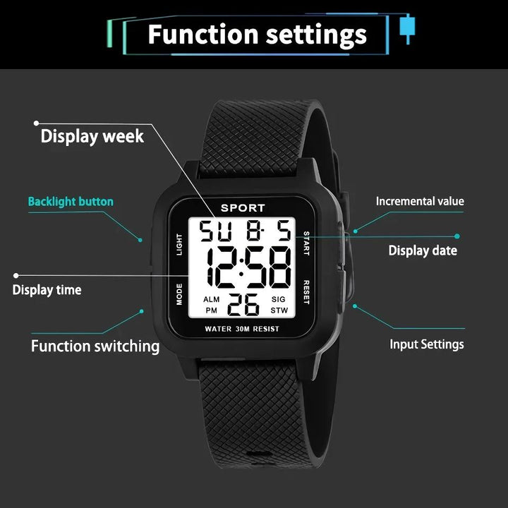 LED Waterproof Military Sports Men's Watch