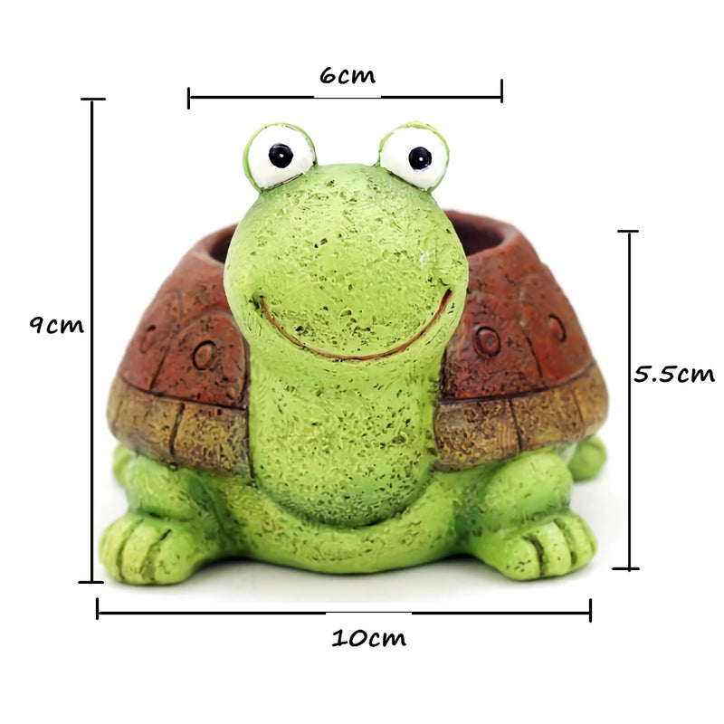 cartoon turtle planter, view 9 - MRSLM