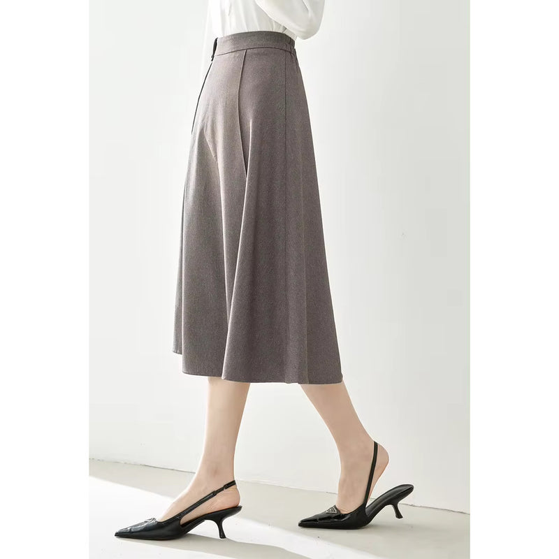 coffee plaid midi skirt for women, view 6 - MRSLM