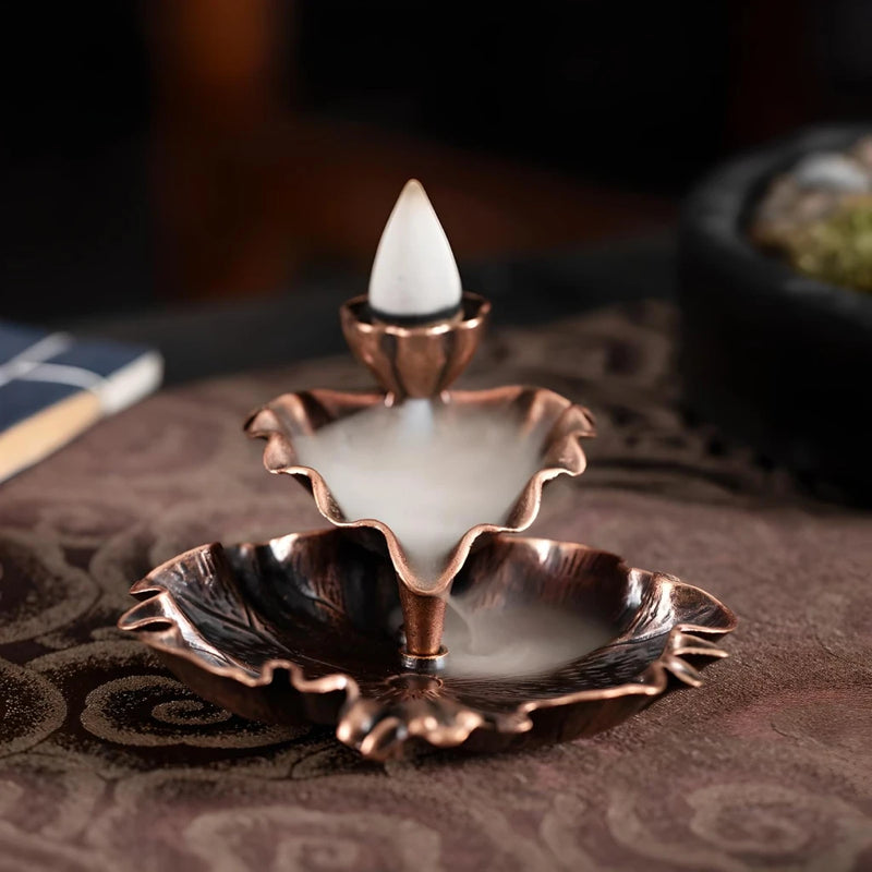 leaf tower ceramic backflow incense burner, view 5 - MRSLM