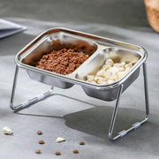 stainless steel elevated pet food bowl, view 7 - MRSLM