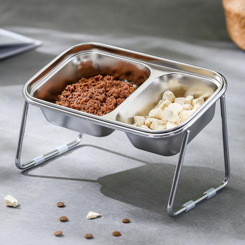 stainless steel elevated pet food bowl, view 7 - MRSLM