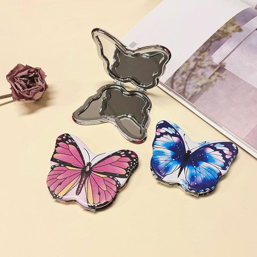 compact folding butterfly makeup mirror - MRSLM
