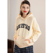 hooded drawstring embroidered patch hoodie, view 2 - MRSLM